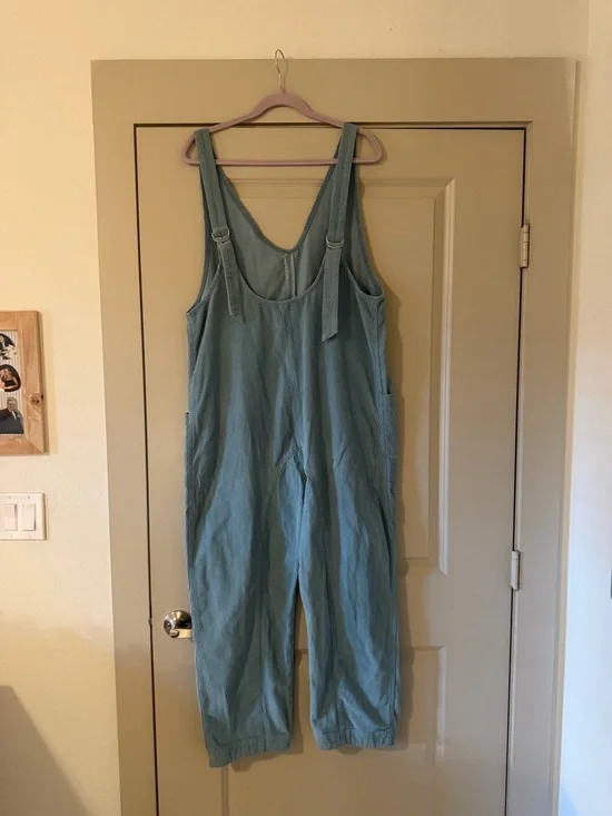 We The Free High Roller Cord Jumpsuit Blue Tourmaline - Size M - Picture 4 of 6